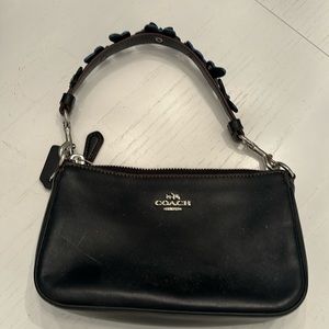 Black leather clutch